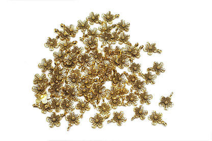 Golden Color Flower shape Metal Charms Package of 100 grams