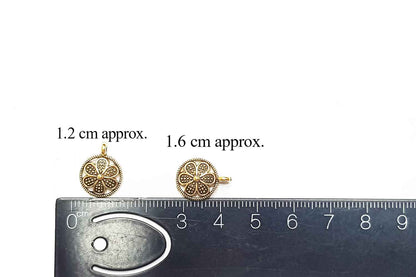 Golden Mehandi Polish Round Metal Charms Package of 100 grams