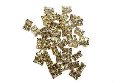 Golden Mehandi Polish Assorted Metal Charms Package of 100 grams