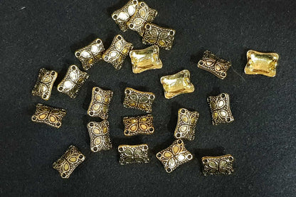 Golden Mehandi Polish Assorted Metal Charms Package of 100 grams