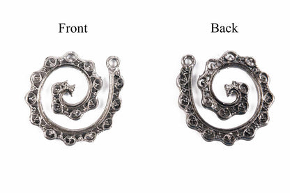 Metallic Gray Designer Spiral Charms Package of 5 Pieces