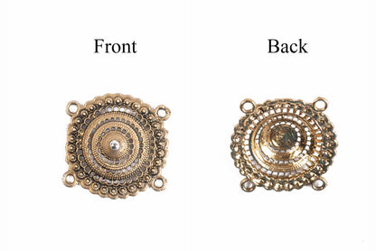 Antique Designer Mehandi Polish Round Charms Pendant Package of 5 Pieces