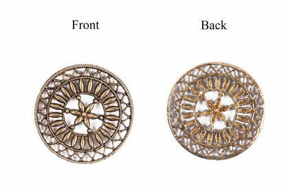 Antique Designer Mehandi Polish Round Charms Package of 5 Pieces