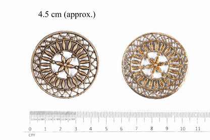 Antique Designer Mehandi Polish Round Charms Package of 5 Pieces