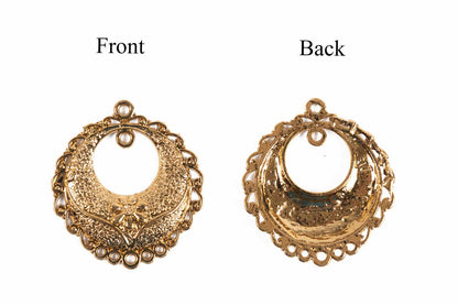 Golden Designer Round Charms Lucky Charm Package of 5 Pieces