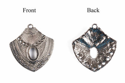 Metallic Gray Designer Necklace Charms Package of 5 Pieces