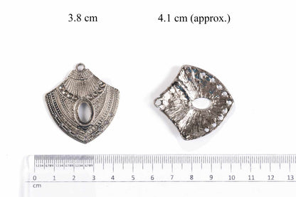 Metallic Gray Designer Necklace Charms Package of 5 Pieces
