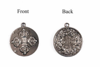 Silver Fancy Round Charms Package of 5 Pieces