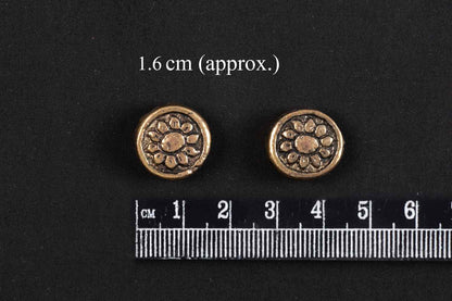 Antique Golden Round Mehandi Polish Metal Charms Package of 10 Pieces