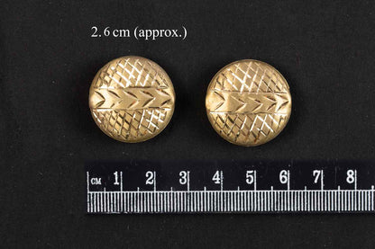 Golden Fancy Round Metal Charms Package of 10 Pieces