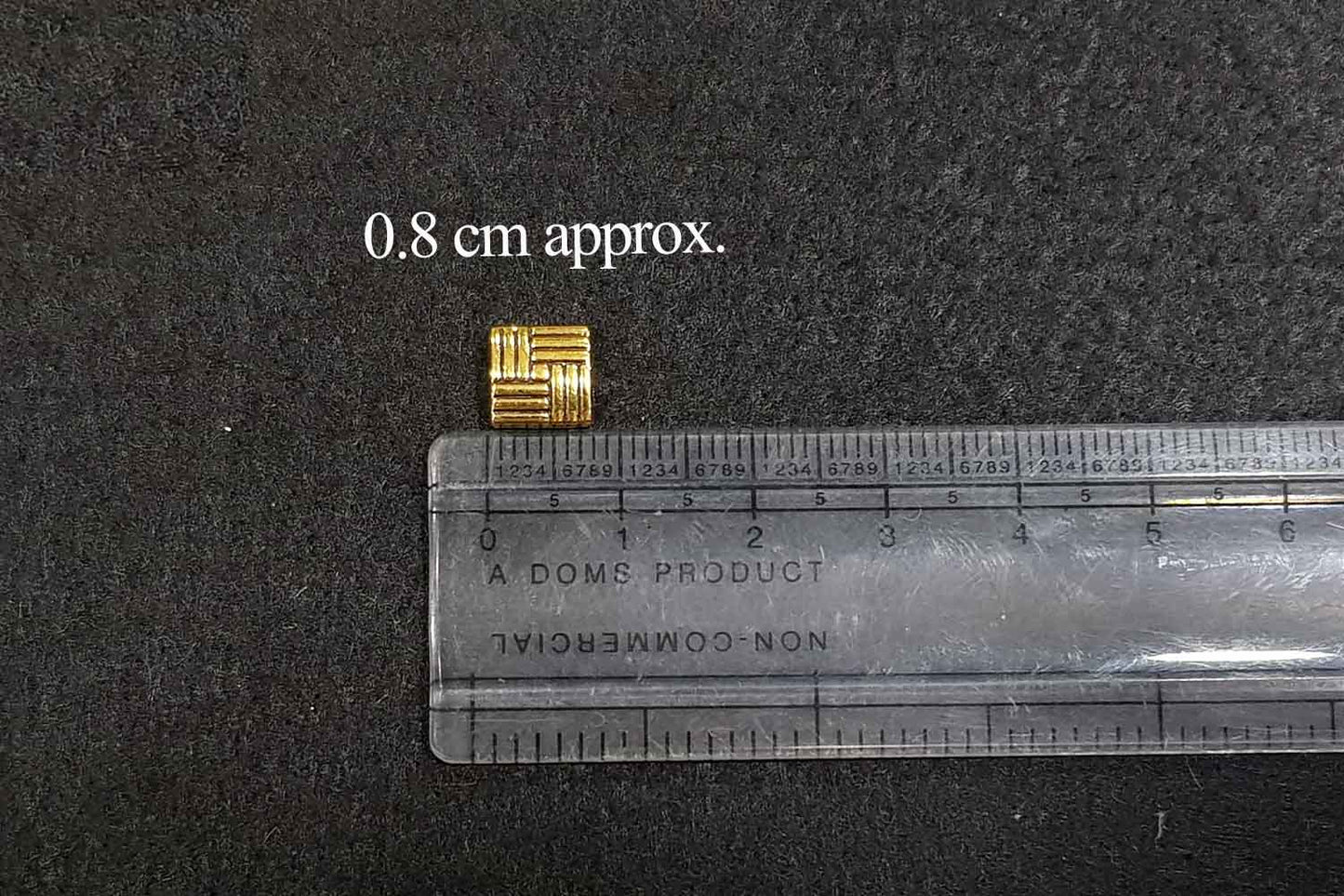 Golden Mehandi Polish Square Shape Metal Charms Package of 100 grams
