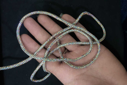 Mohan Shoppe Crystal Rhinestone Shiny Glitter Rope Chain String Rhinestone Cord Trim Package of  1 Meter
