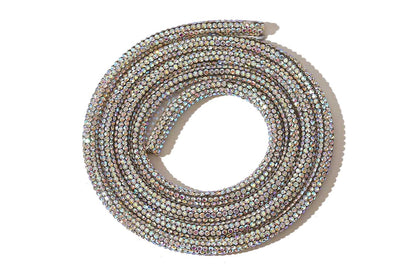 Mohan Shoppe Crystal Rhinestone Shiny Glitter Rope Chain String Rhinestone Cord Trim Package of  1 Meter