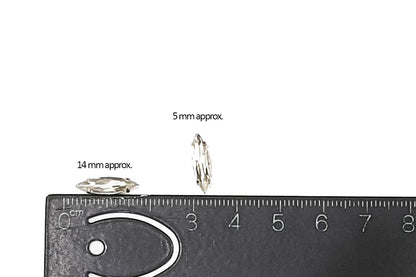 Boat Kishti Eye Shape Sew on Crystal Glass Stones with Clip Frame