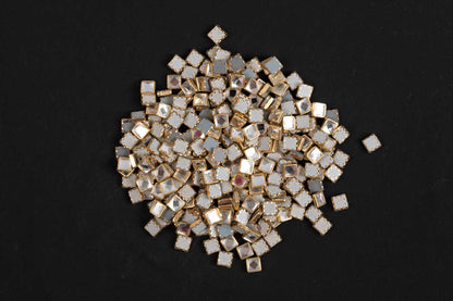 Mohan Shoppe Square Gluefix Resin Stones Used in a Flowerpot, Saree, Dress etc. Size- 8 mm Approx. Package of 100 Grams