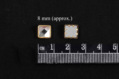 Mohan Shoppe Square Gluefix Resin Stones Used in a Flowerpot, Saree, Dress etc. Size- 8 mm Approx. Package of 100 Grams