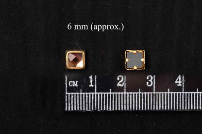 Mohan Shoppe Square Gluefix Resin Stones Used in a Flowerpot, Saree, Dress etc. Size- 6 mm Approx. Package of 100 Grams