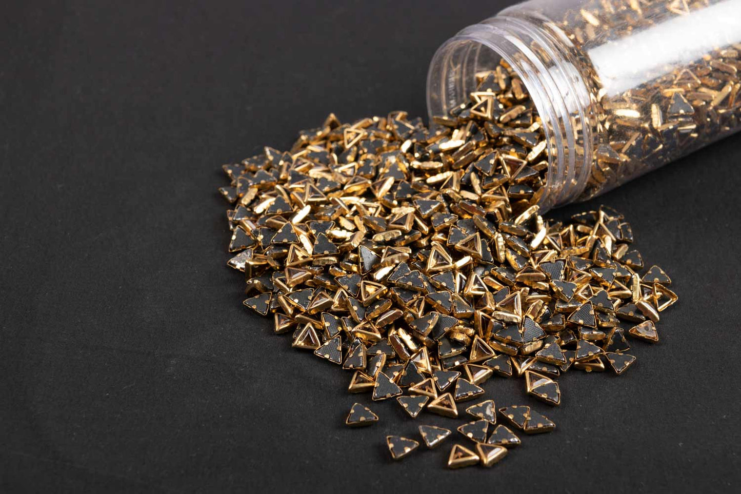 Mohan Shoppe Triangular Hotfix Resin Stones for Art and Craft with Fabric Size- 7 mm Approx.,Package of 100 Grams