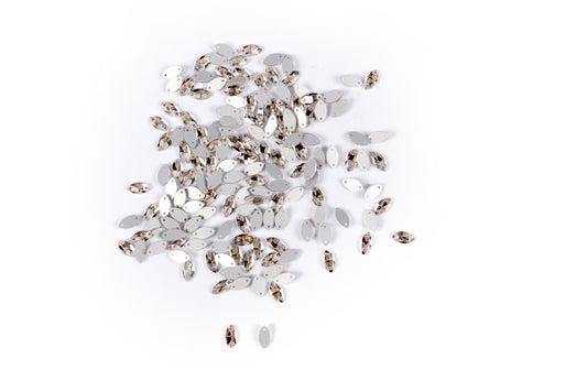 Mohan Shoppe Silver Eye/Marquise Glass Stone Package of 100 Pieces