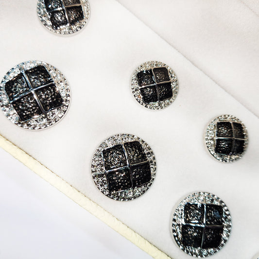 Silver Black Designer Round Metal Coat Buttons Blazer Buttons