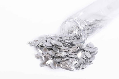 Mohan Shoppe Silver Color Eye Shape Metal Sequins for Craft, Embroidery and Jewelry Making Pack of 50gm