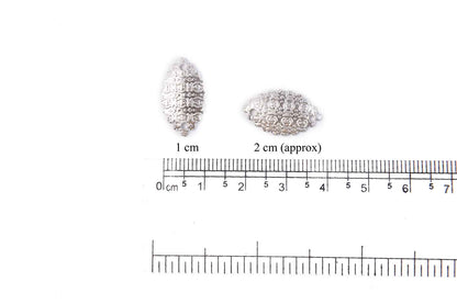 Mohan Shoppe Silver Color Eye Shape Metal Sequins for Craft, Embroidery and Jewelry Making Pack of 50gm