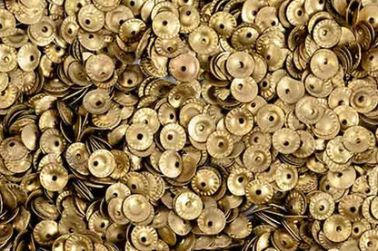 Mohan Shoppe Golden Color Round Shape Metal Sequins for Craft, Embroidery and Jewelry Making Pack of 50gm