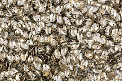 Mohan Shoppe Silver Color Oval Shape Metal Sequins for Craft, Embroidery and Jewelry Making Pack of 50gm