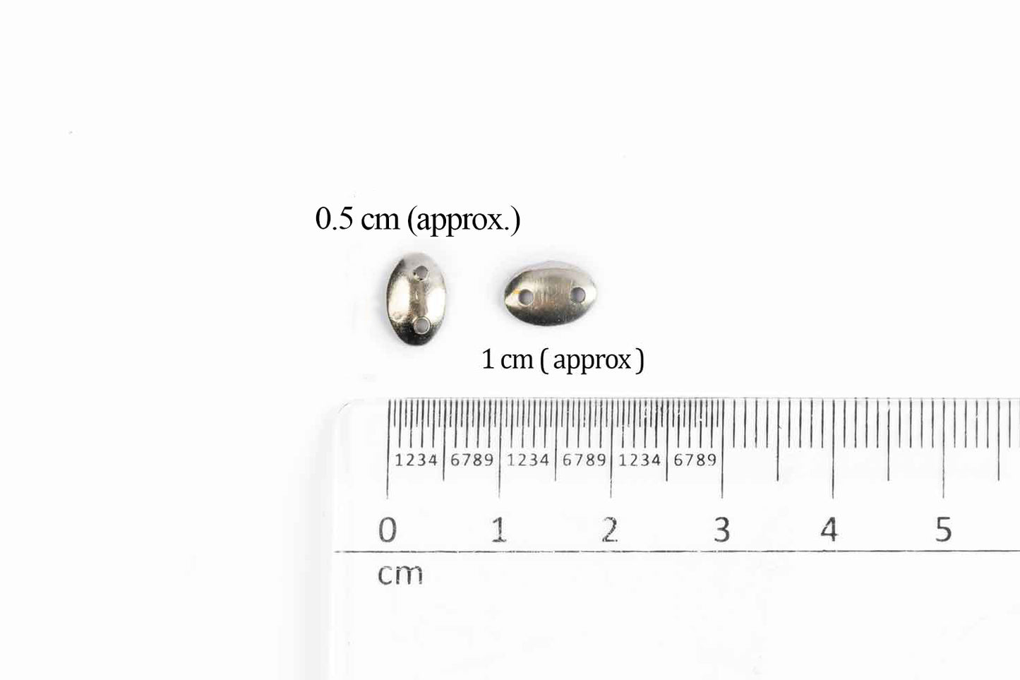 Mohan Shoppe Silver Color Oval Shape Metal Sequins for Craft, Embroidery and Jewelry Making Pack of 50gm