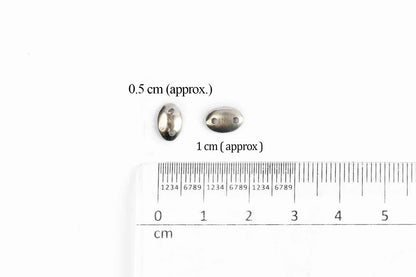 Mohan Shoppe Silver Color Oval Shape Metal Sequins for Craft, Embroidery and Jewelry Making Pack of 50gm