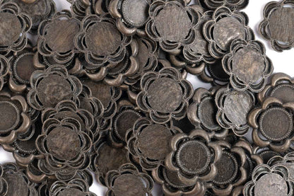 Mohan Shoppe Antique Color Flower Shape Design Metal Sequins for Craft, Embroidery and Jewelry Making Pack of 20 Pieces