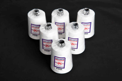 Mohan Shoppe Overlock Polyester Cone Sewing Thread (Kachi Cone), Package of 6 Pieces
