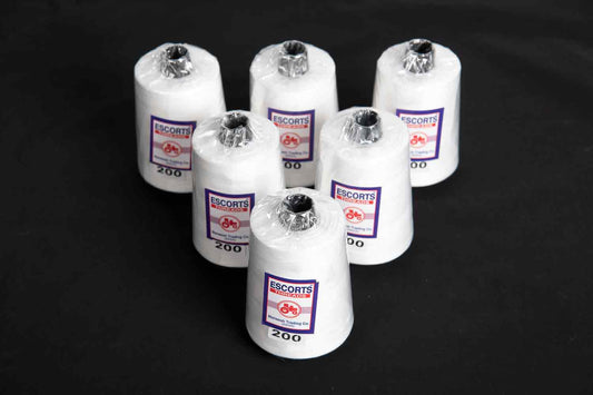 Mohan Shoppe Overlock Polyester Cone Sewing Thread (Kachi Cone), Package of 6 Pieces