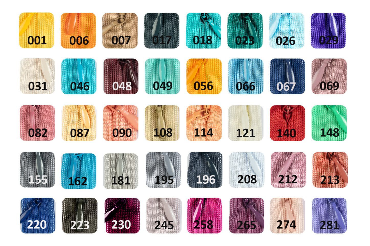 Mohan Shoppe Concealed YKK Zips for Ladies Suits, Blouse, Dresses, Lehenga, Bags, Jackets, Decoration, 18" inches Package of 2 Pieces