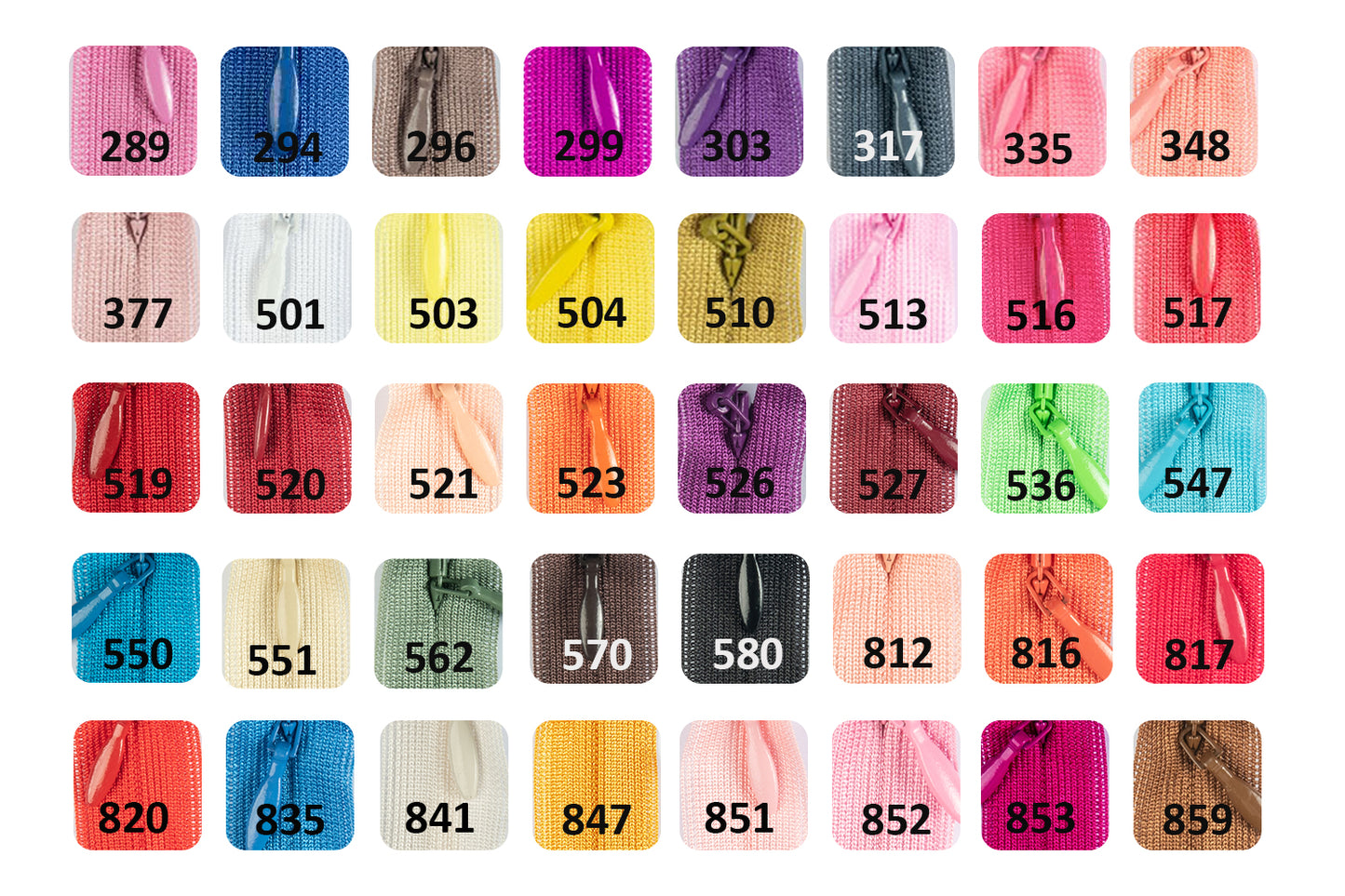 Mohan Shoppe Concealed YKK Zips for Ladies Suits, Blouse, Dresses, Lehenga, Bags, Jackets, Decoration, 18" inches Package of 2 Pieces