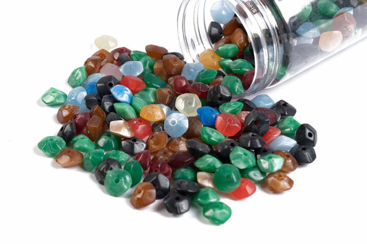 Multi Color Round Shape Plastic Beads Package of 50 Grams