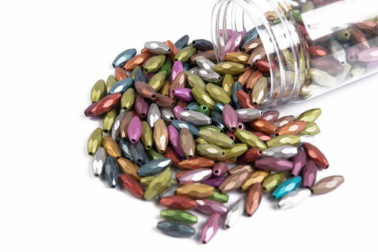 Multi Color Eye Shape Plastic Beads Package of 50 Grams