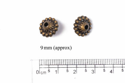 Antique Color Flower Shape Plastic Beads Package of 50 Grams