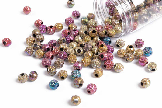 Multi Color Round Shape Plastic Beads Package of 50 Grams