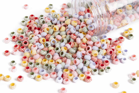 Multi Color Round Shape Plastic Beads Package of 50 Grams