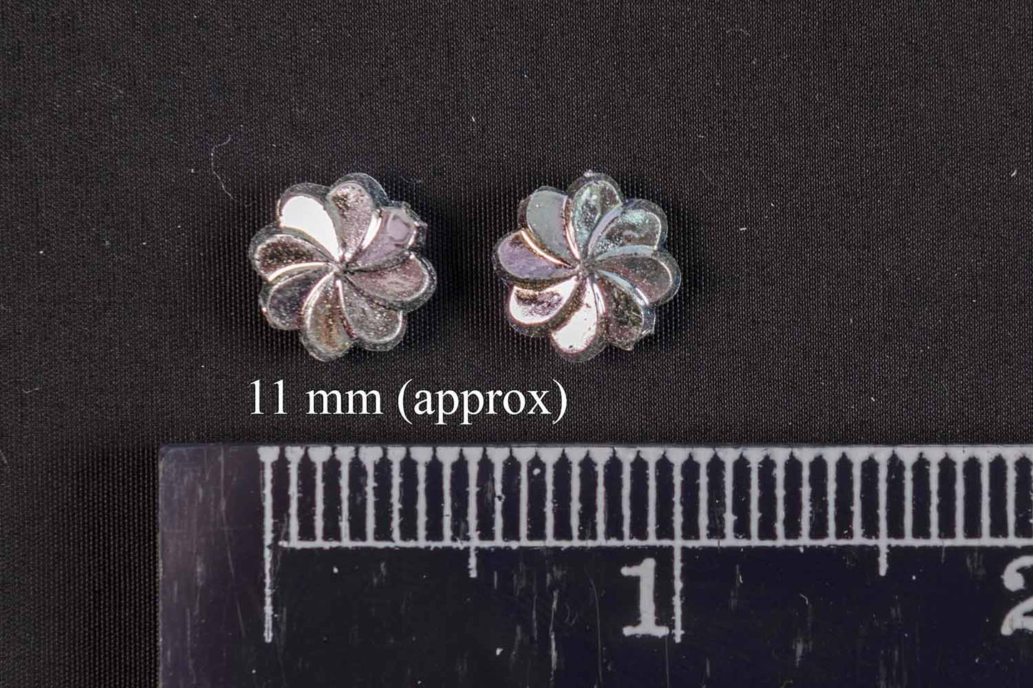 Silver Rainbow Color Flower Shape Plastic Beads Package of 50 Grams