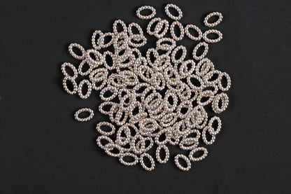 Silver Color Oval Shape Plastic Beads Package of 50 Grams