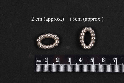 Silver Color Oval Shape Plastic Beads Package of 50 Grams