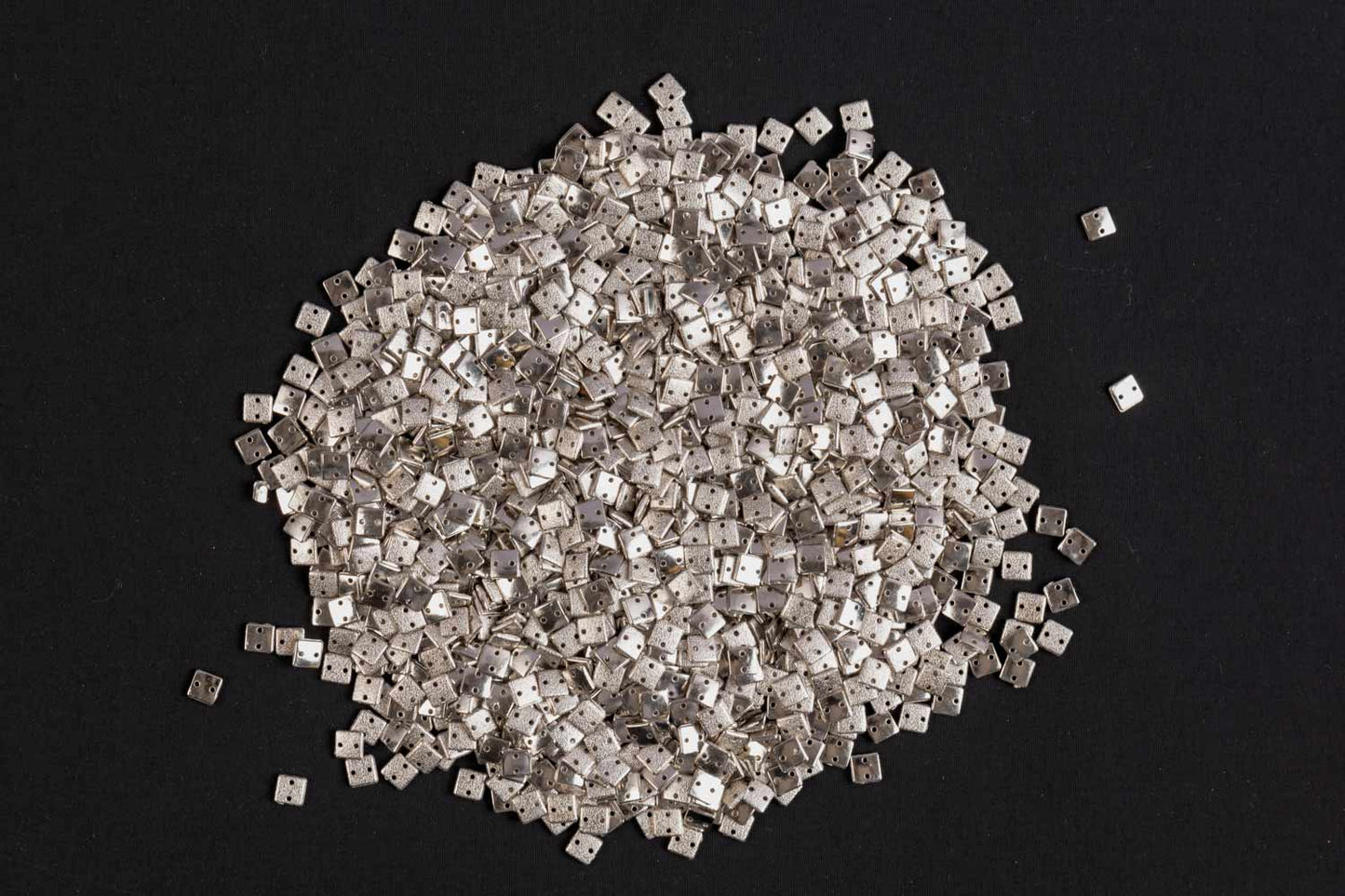 Silver Color Square Shape Plastic Stones Package of 50 Grams