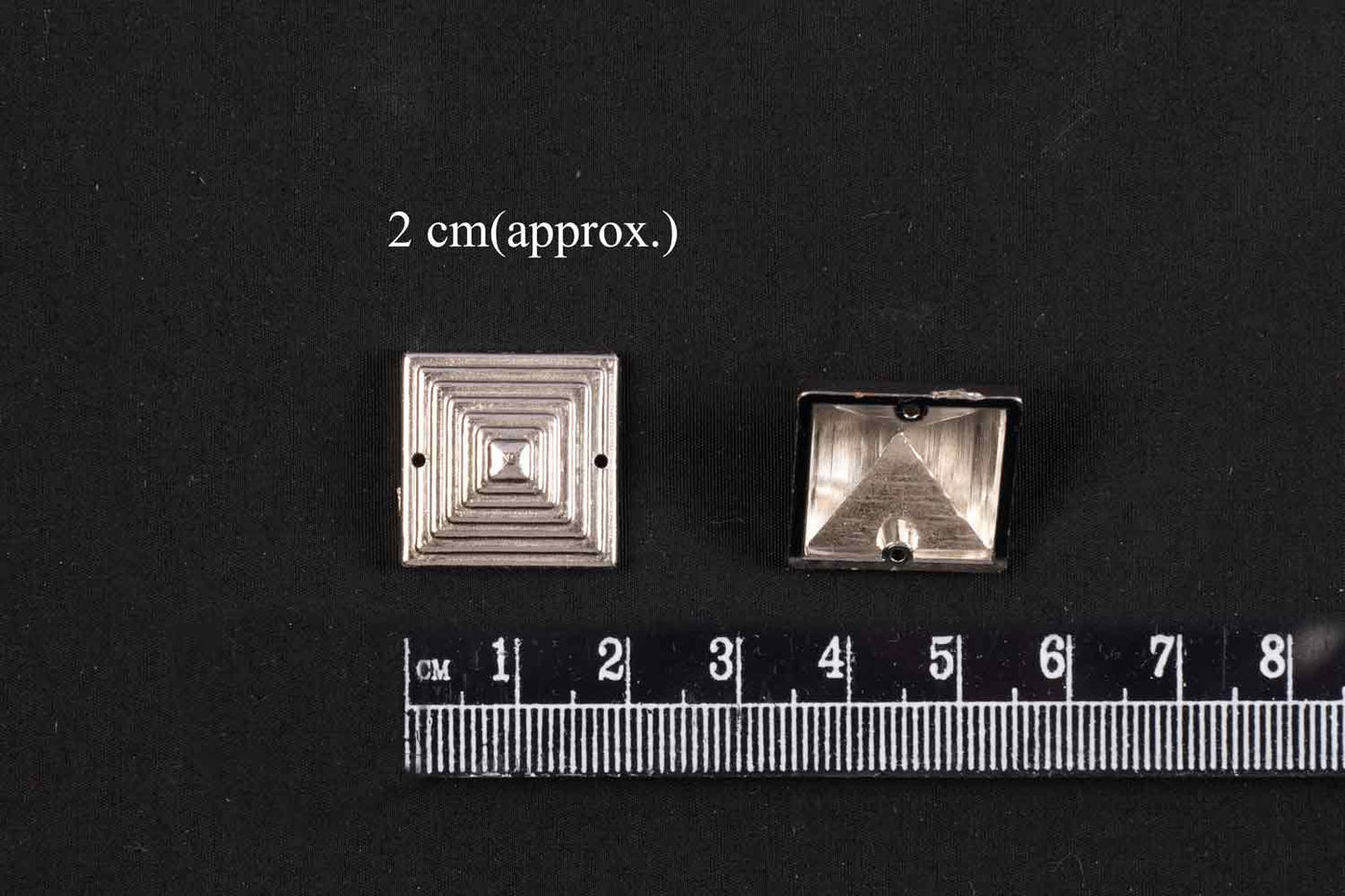 Silver Color Square Shape Plastic Beads Package of 50 Grams