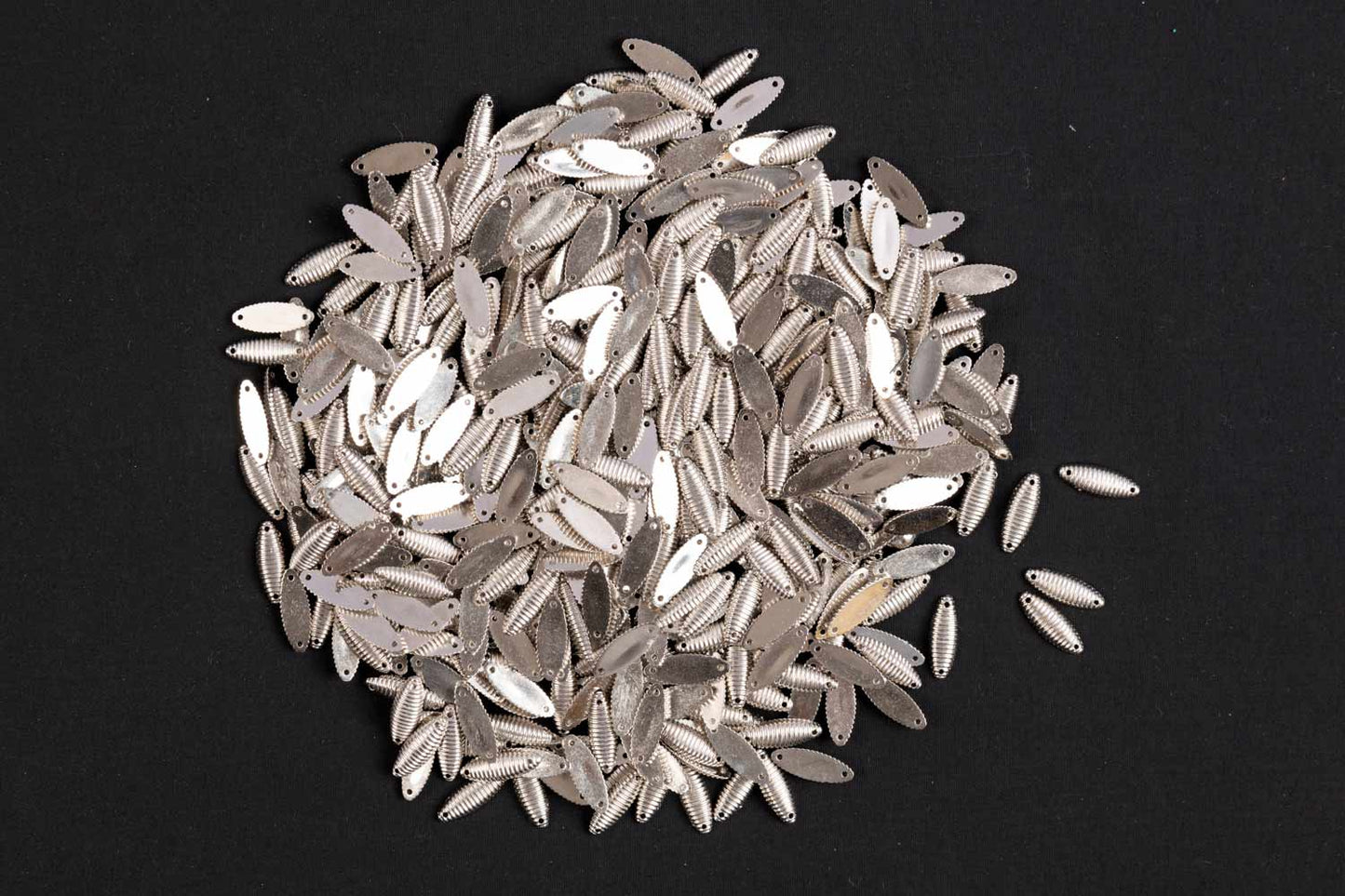 Silver Color Eye Shape Plastic Beads Package of 50 Grams