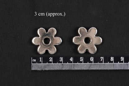 Silver Color Flower Shape Plastic Beads Package of 50 Grams