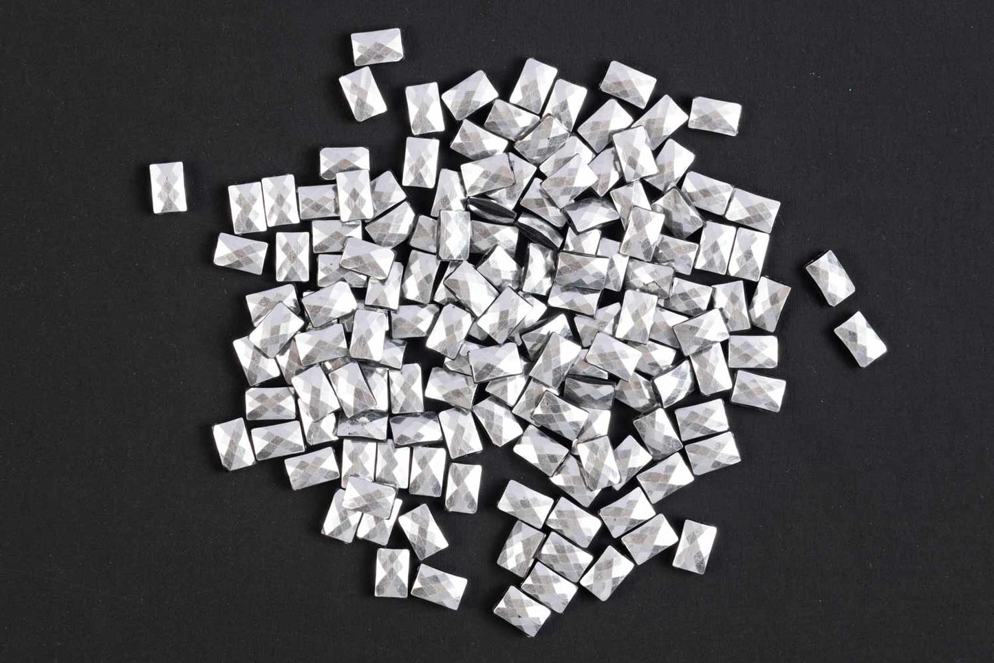 Grey Color Rectangle Shape Plastic Beads Package of 50 Grams