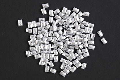 Grey Color Rectangle Shape Plastic Beads Package of 50 Grams