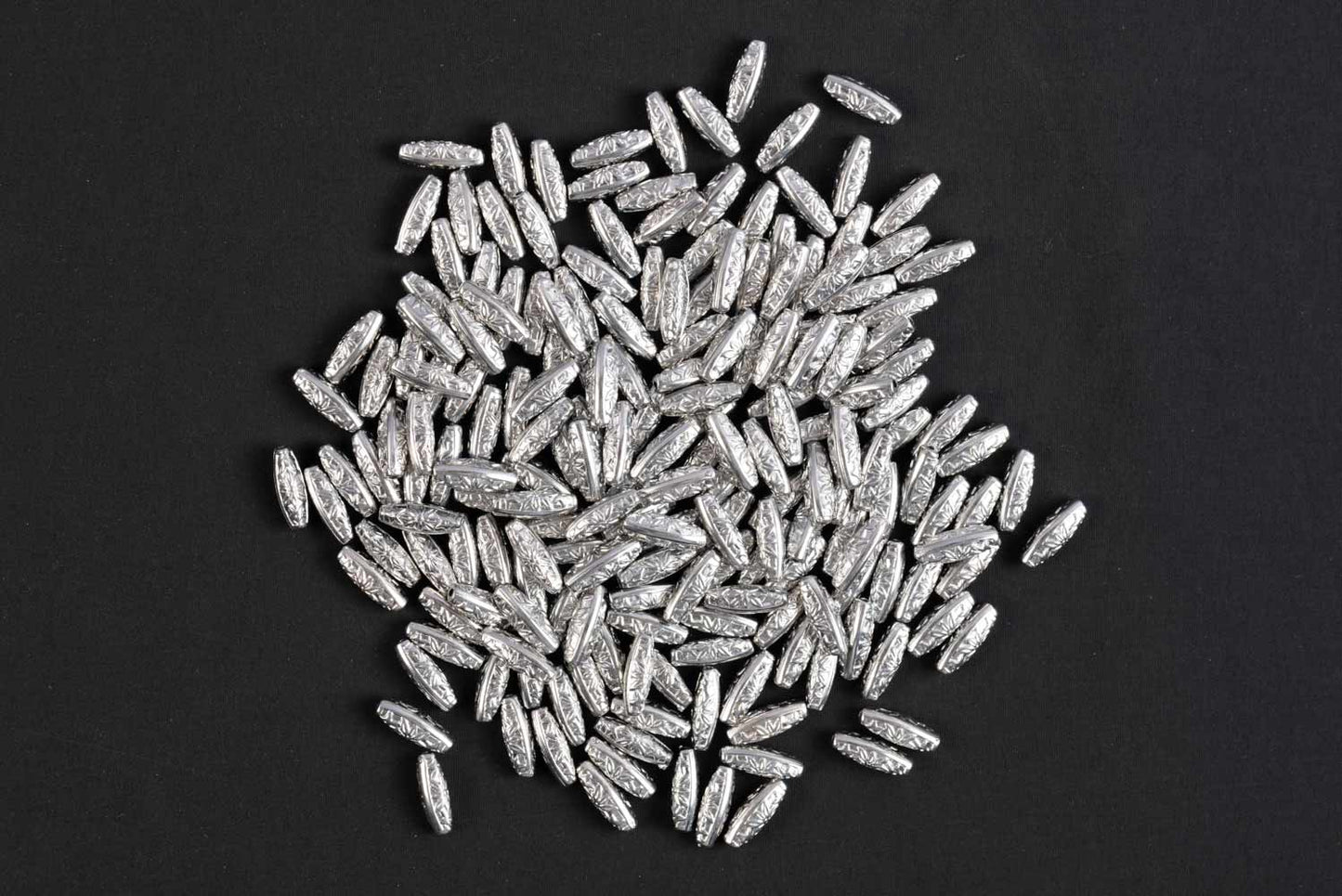 Silver Color Assorted Shape Plastic Beads Package of 50 Grams